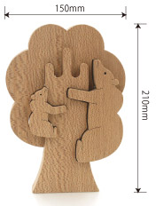 大工さんがつくった積木シリーズ 「Moku Animal」木のぼりくま：寸法